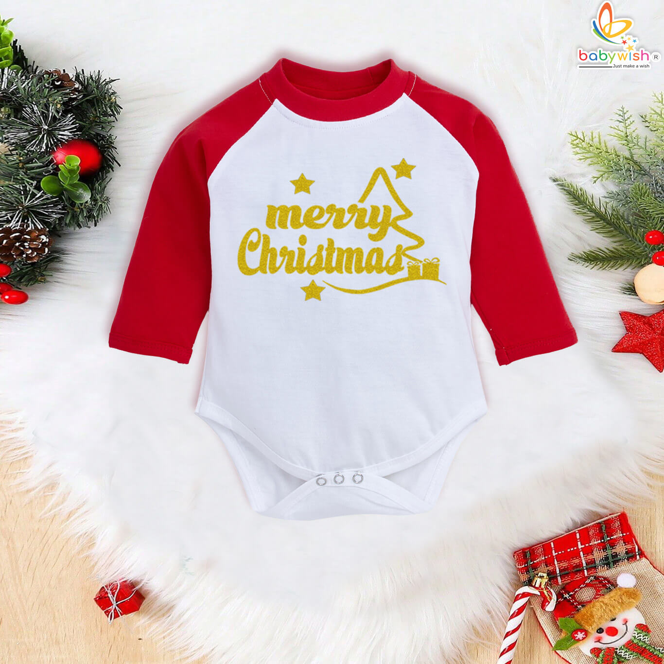 Christmas glitter half romper