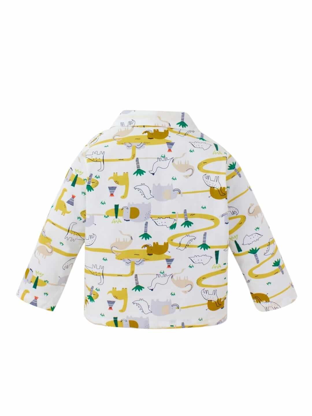 Kids Sleepsuit for Baby Boys and Girls Long Sleeve Topwear and Pajamas Set Baby Clothing Sleepwear Set Yellow Elephant Print for Newborns and Toddlers - Image 3