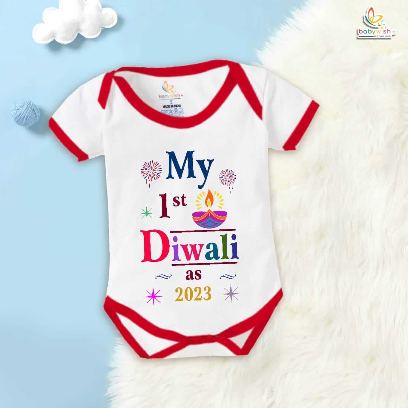 Baby Diwali Romper Bodysuit – Soft Cotton Festive Outfit for Newborns, Infants & Toddlers | Babywish