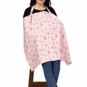 Nursing covers for Mother Breathable feeding cover for Breastfeeding 360° Coverage Protection Cover - Pink Rose