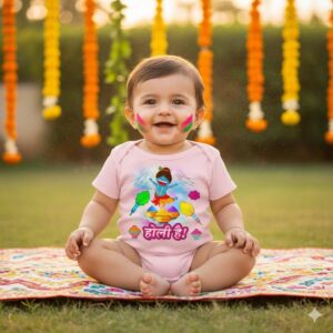 baby first holi romper onesie