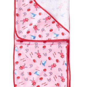 Cute Bunny Print Hooded Baby Blanket for Newborn Infants – Pink Cotton Receiving Wrap | Babywish
