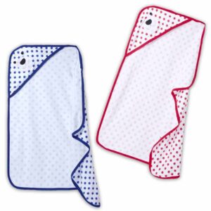 Baby Hooded Baby Wrapper Towel Polka Dot Print Pink Blue Color for Newborn Baby Soft Cotton Bath Towel Baby Blanket Hooded Wrapper | Babywish