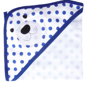 Baby Wrapper Towel Polka Dot Bear Design Blue Color for Newborn Baby | Baby Blanket Hooded Wrapper | Babywish