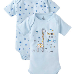 soft infant bodysuit combo blue baby romper set