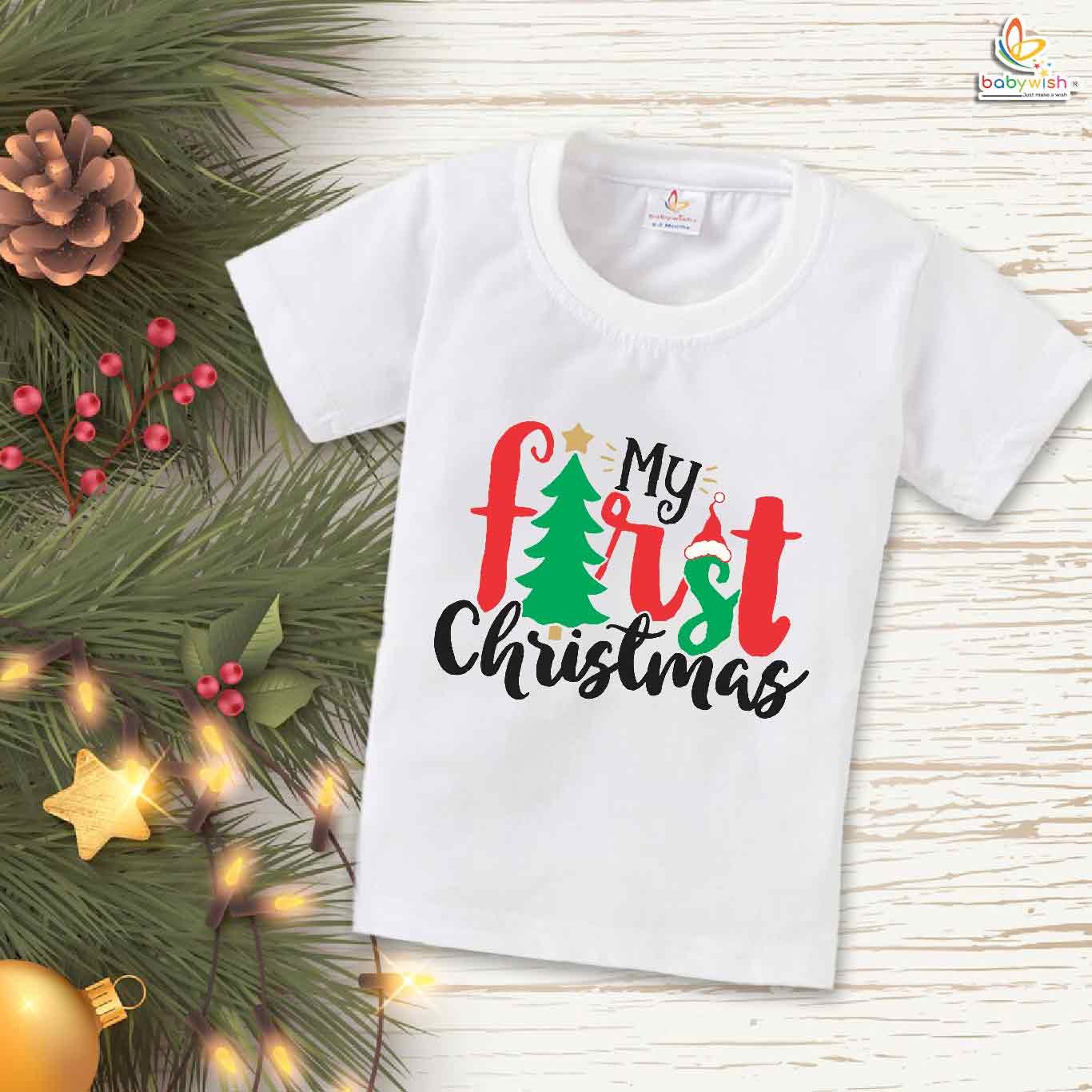 Babywish Christmas T-shirt My First Christmas T-shirt First Christmas day theme Design
