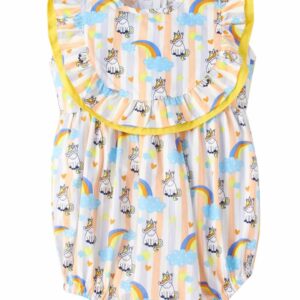 Cute Unicorn Rainbow Printed Baby Romper for Girls (0-3 Months & 3-6 Months)