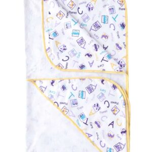 Baby Flannel hooded towels for new born Alphabets Printed Bath Towel for Boys and Girls Infants kids towel