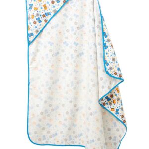 Baby Hooded Baby Wrapper Towel Butterfly Print Blue Color for Newborn Baby | Soft Cotton Bath Towel Baby Blanket Hooded Wrapper | Babywish