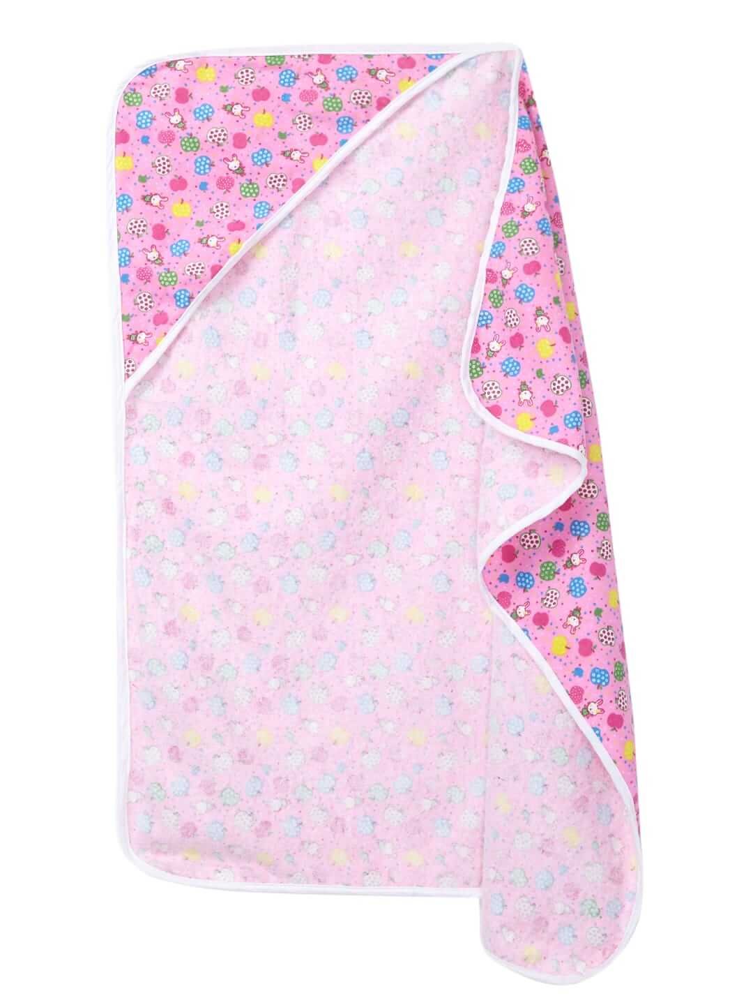 Baby Flannel Hooded Towels for Newborn – Soft and Absorbent Fruits Printed Bath Towel for Boys and Girls, Infant Hooded Towel for Comfortable Bath Time