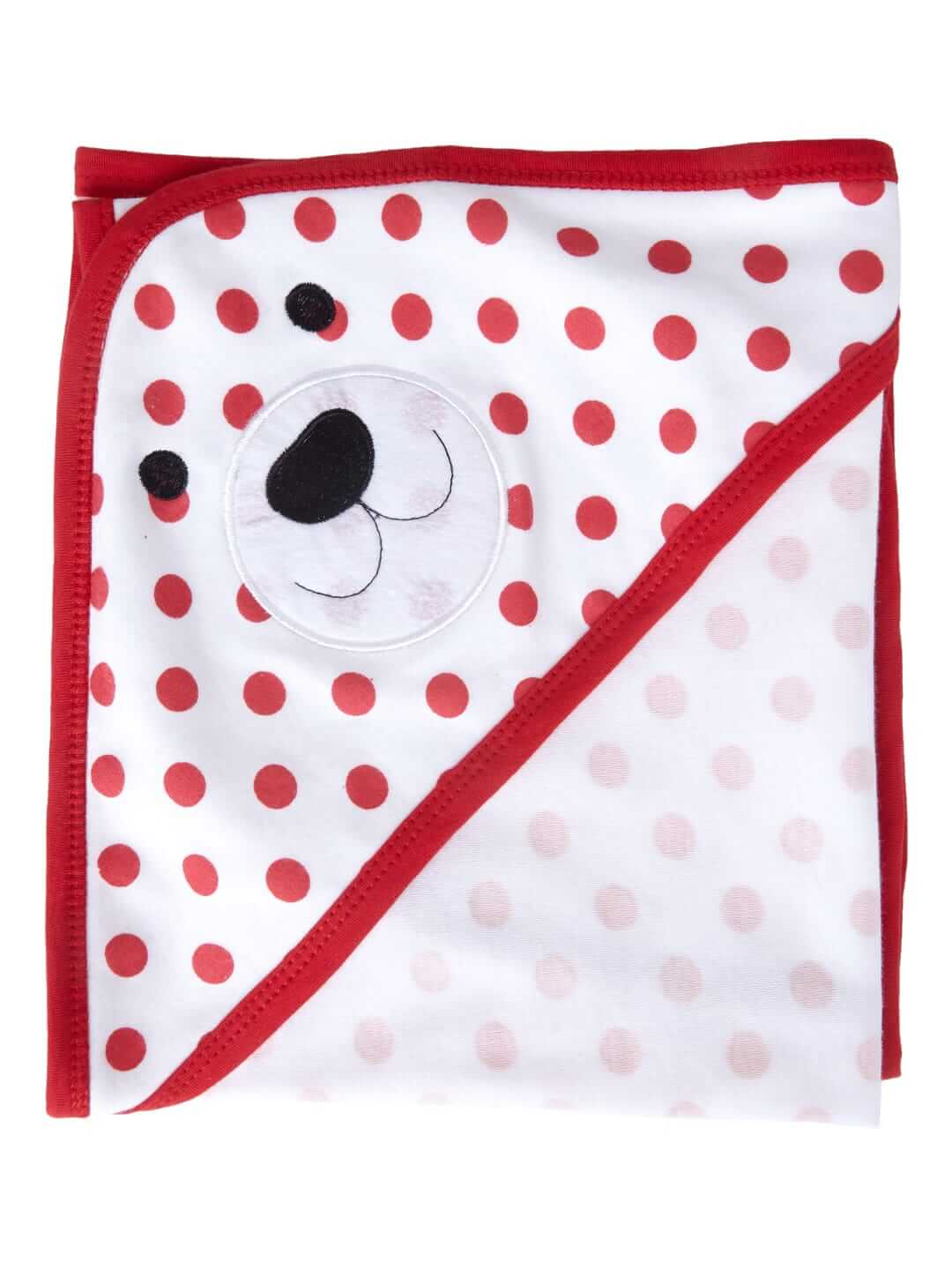 Baby Flannel Hooded Towels for Newborn – Soft & Absorbent Polka Dot Printed Bath Towel for Boys and Girls, Infant Hooded Towel for Comfortable Bath Time