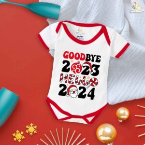Cute Baby New Year Romper for Boys & Girls – Soft Cotton Unisex Bodysuit, Festive Party Outfit, Comfortable Nightwear & Perfect Gift for Newborn, Infant & Toddler | Babywish