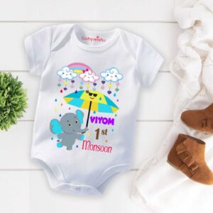 Baby Newborn Monsoon Bodysuits Romper Half Sleeve Envelope Neck Onesies Rainfall Outfit – Cute, Comfortable & Breathable Baby Clothes for 0-12 Months