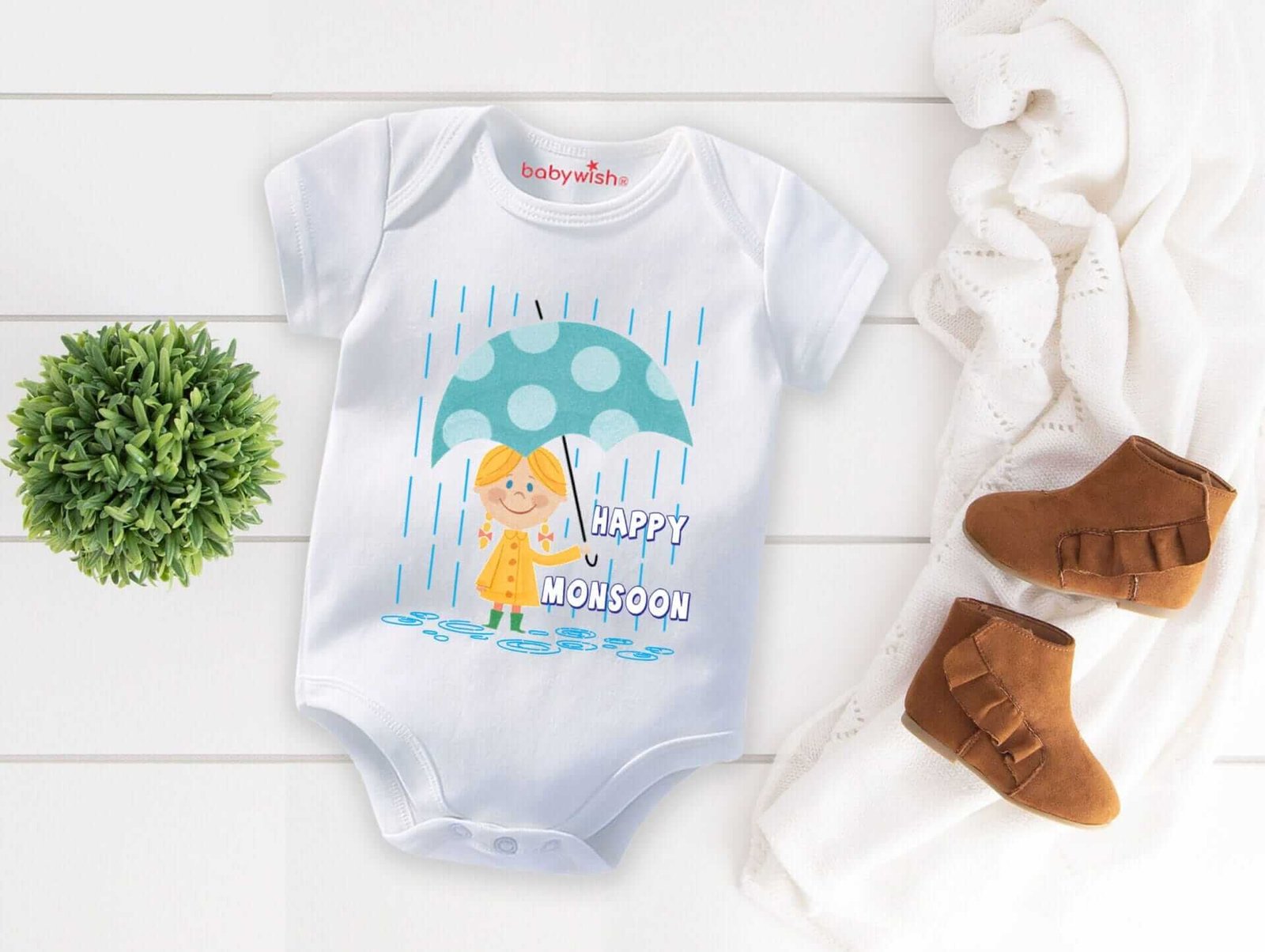 Baby Newborn Monsoon Bodysuits Romper Half Sleeve Envelope Neck Onesies Rainfall Outfit – Cute, Comfy & Breathable Baby Clothes for Monsoon Season