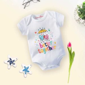 Baby Newborn Monsoon Bodysuits Romper Half Sleeve Envelope Neck Onesies Rainfall Outfit – Soft, Breathable & Comfy Baby Clothes for 0-12 Months