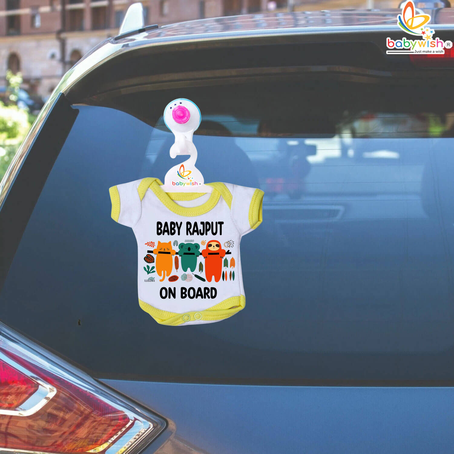 Baby on Board travel safety romper for car awareness