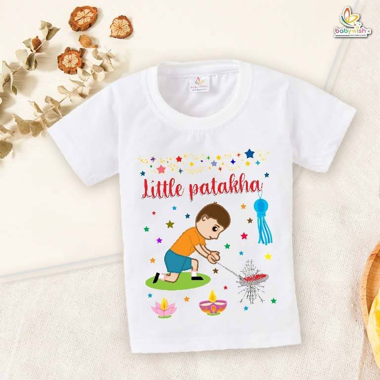 Babywish Baby Diwali T-shirt My First Diwali Little Patakha