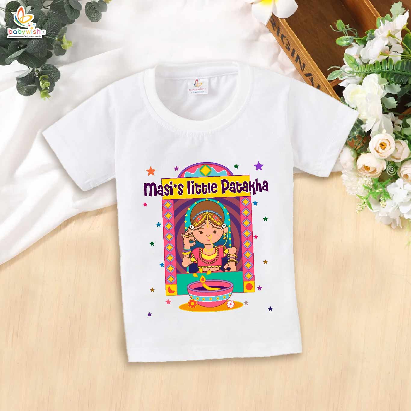Babywish Baby Diwali T-shirt My First Diwali Masi's Little Patakha