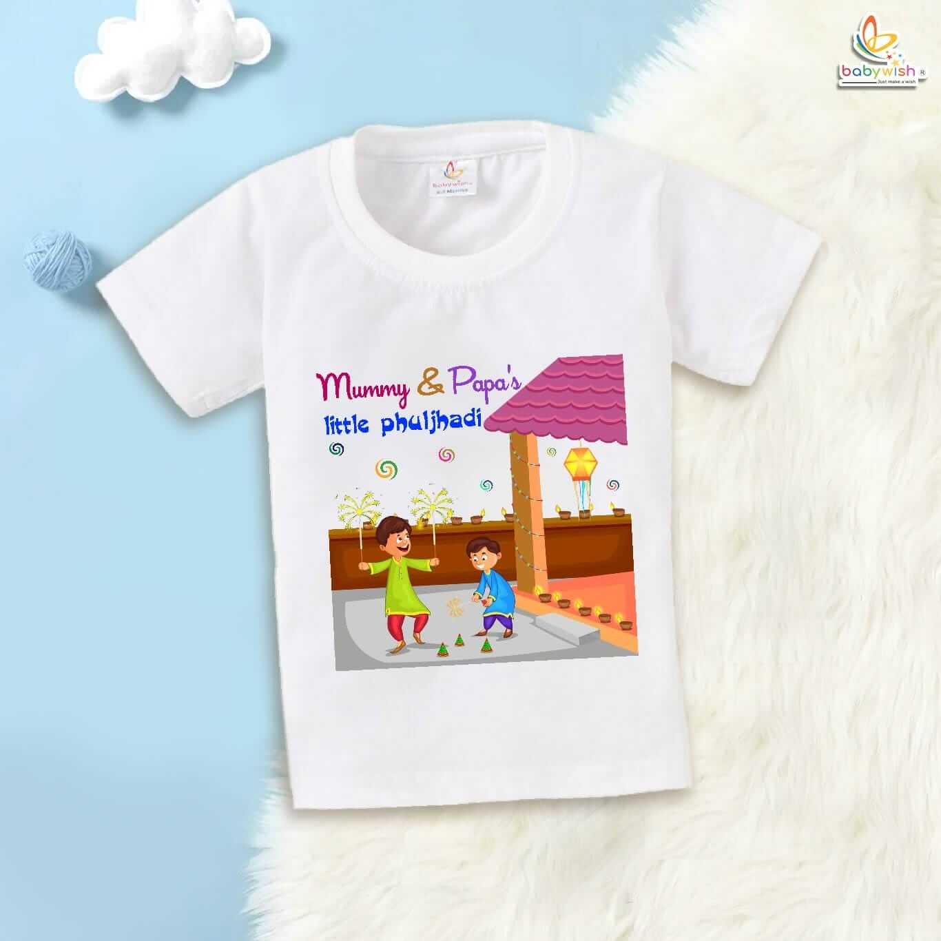 Babywish Baby Diwali T-shirt My First Diwali Mummy Papa's Diwali Celebrations