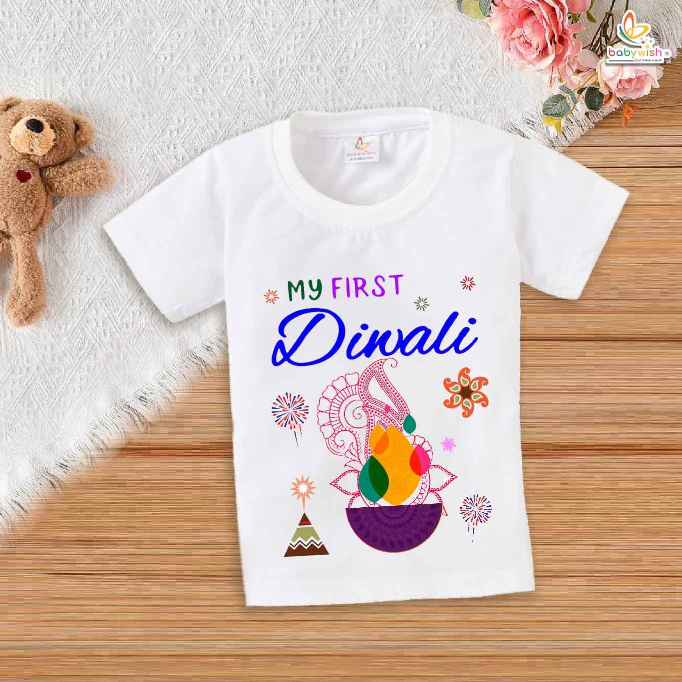 Babywish Baby Diwali T-shirt My First Diwali My First Diwali Light