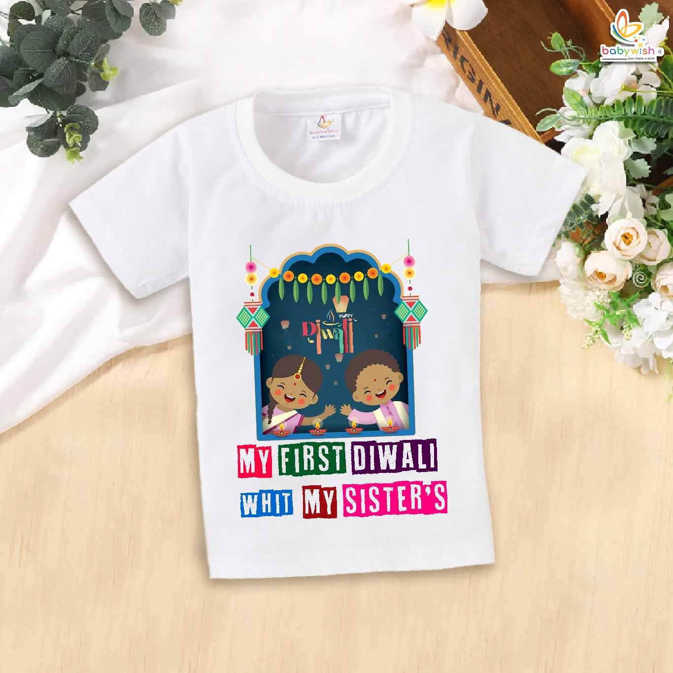 Babywish Baby Diwali T-shirt My First Diwali My First Diwali with My Sister