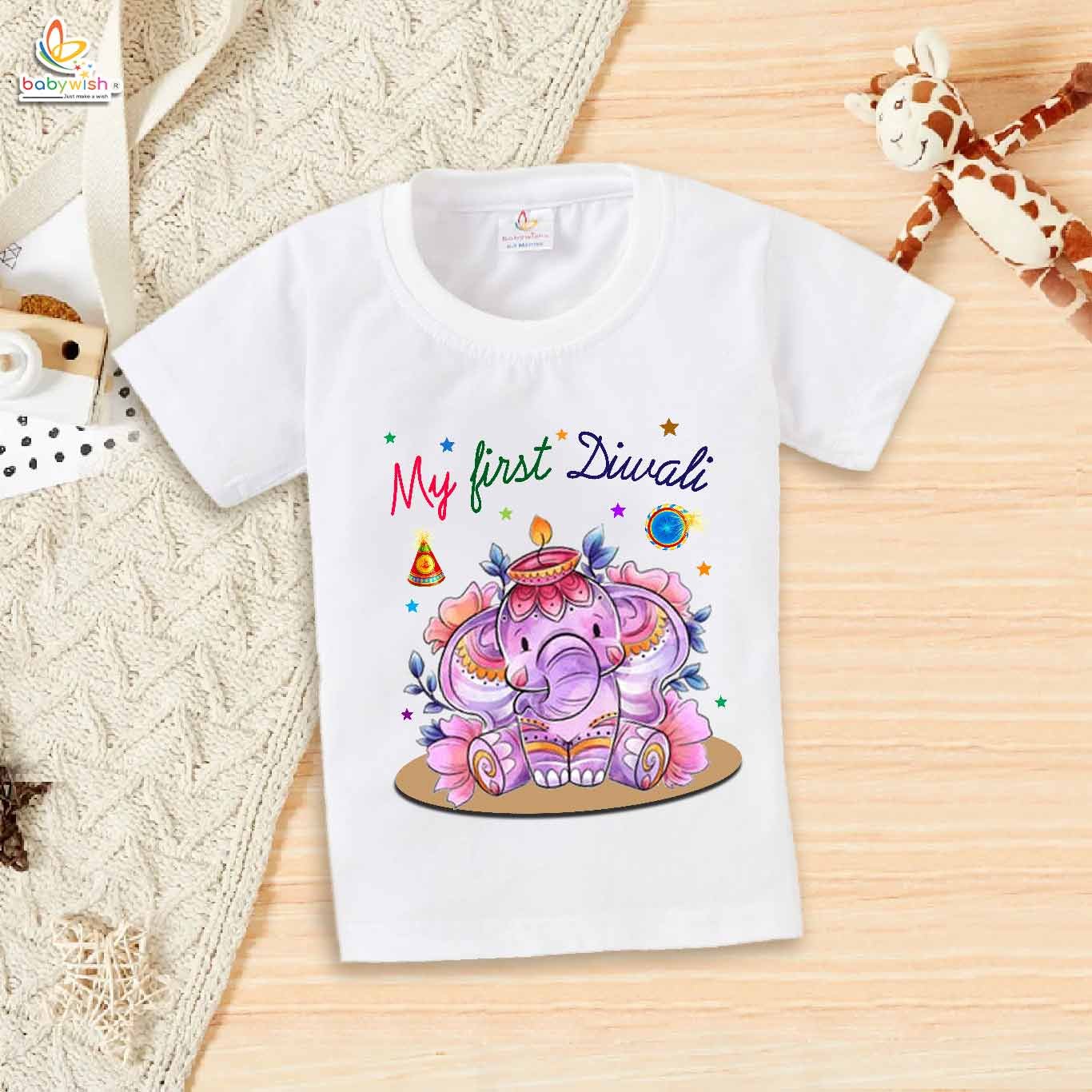 Babywish Baby Diwali T-shirt My First Diwali MY FIRST DIWALI