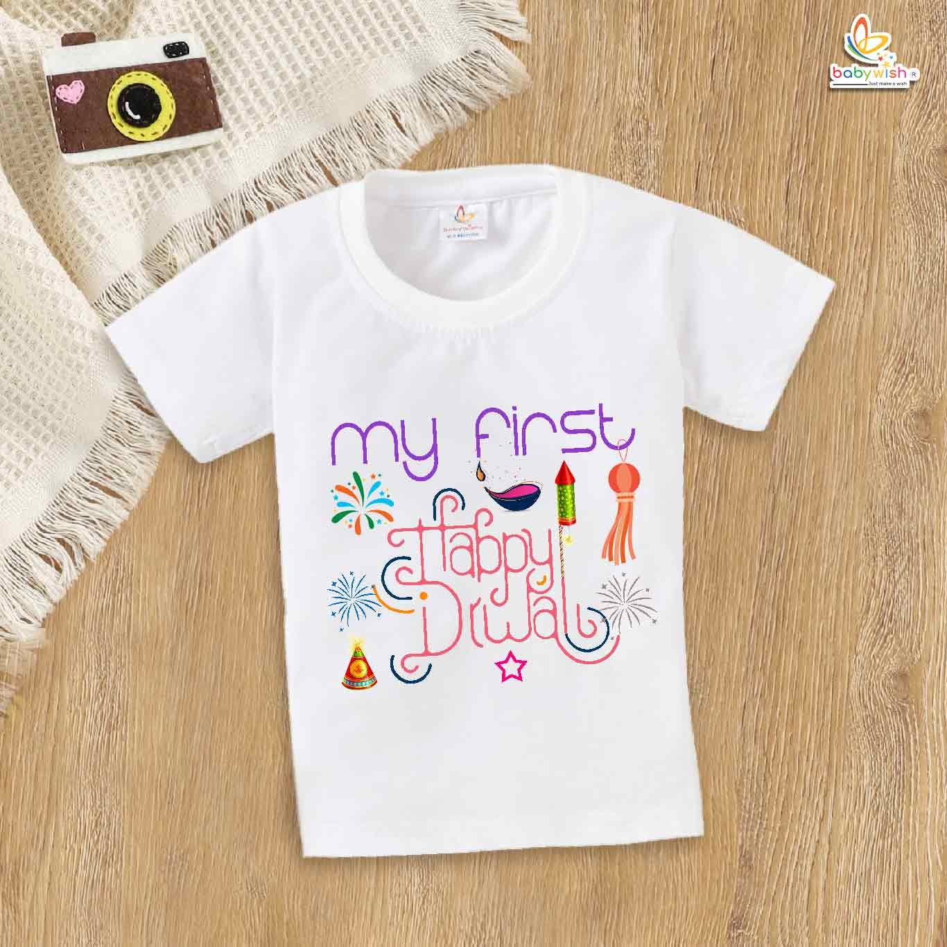 Babywish Baby Diwali T-shirt My First Diwali My First Happy Diwali Celebrations