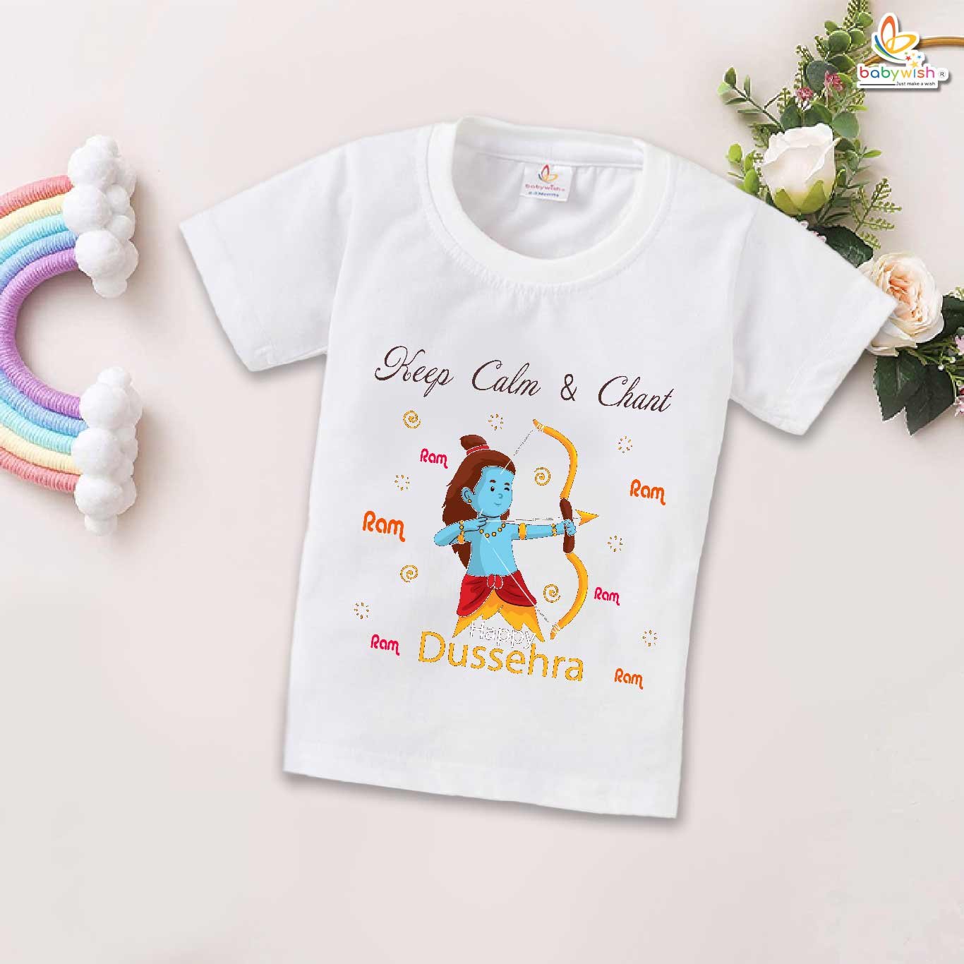 Babywish Baby Navratri T-shirt My First Dussehra Chant Ram Ram Ram