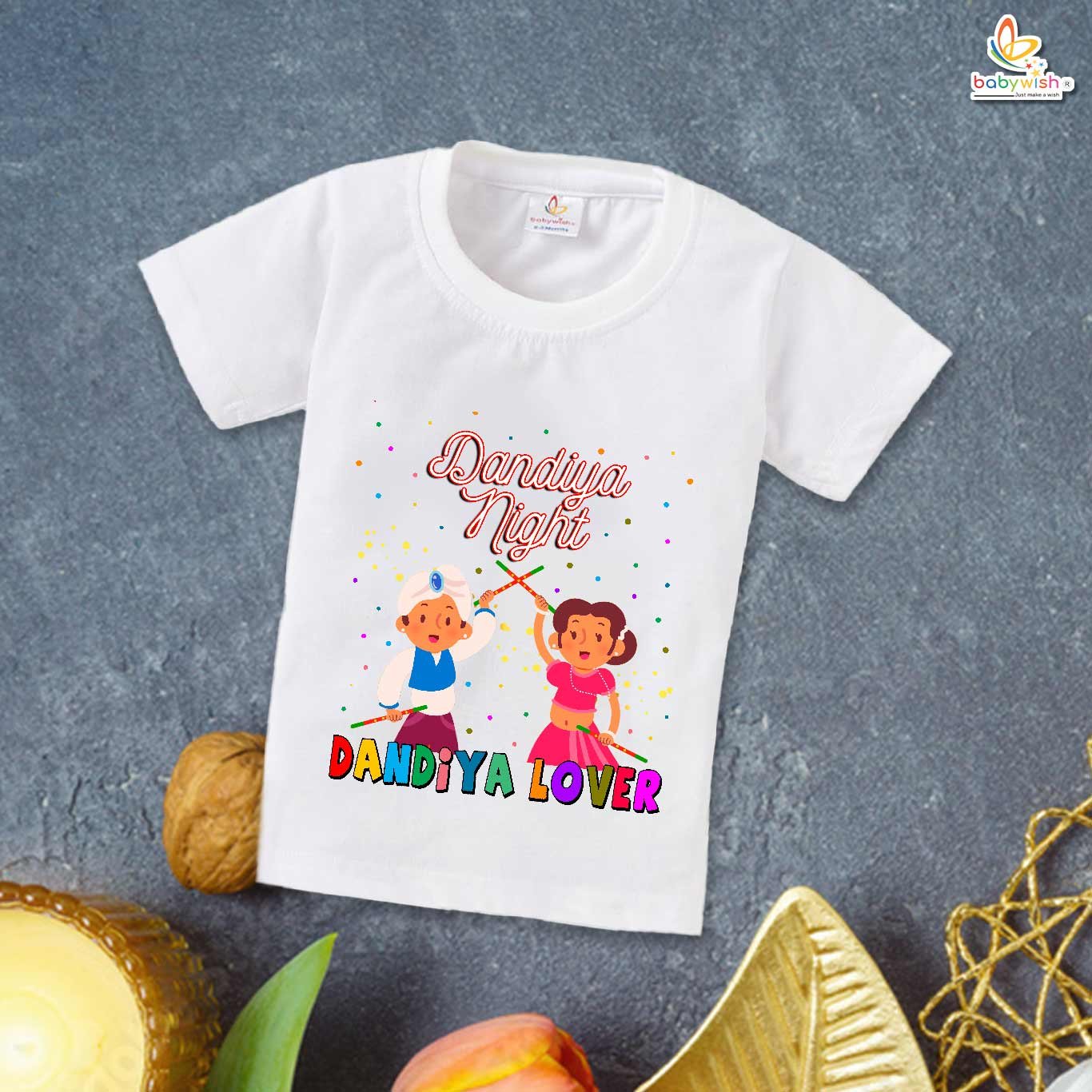 Babywish Baby Navratri T-shirt My First Dussehra Dandiya Night With Dandiya Lover