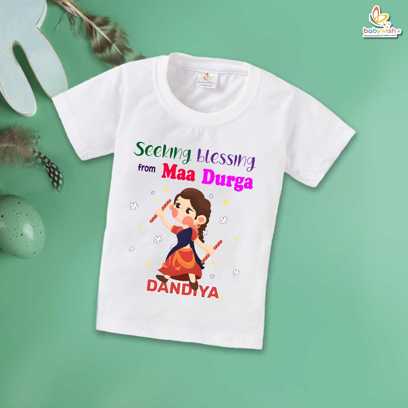 Babywish Baby Navratri T-shirt My First Dussehra Seeking Blessing from Maa Durga