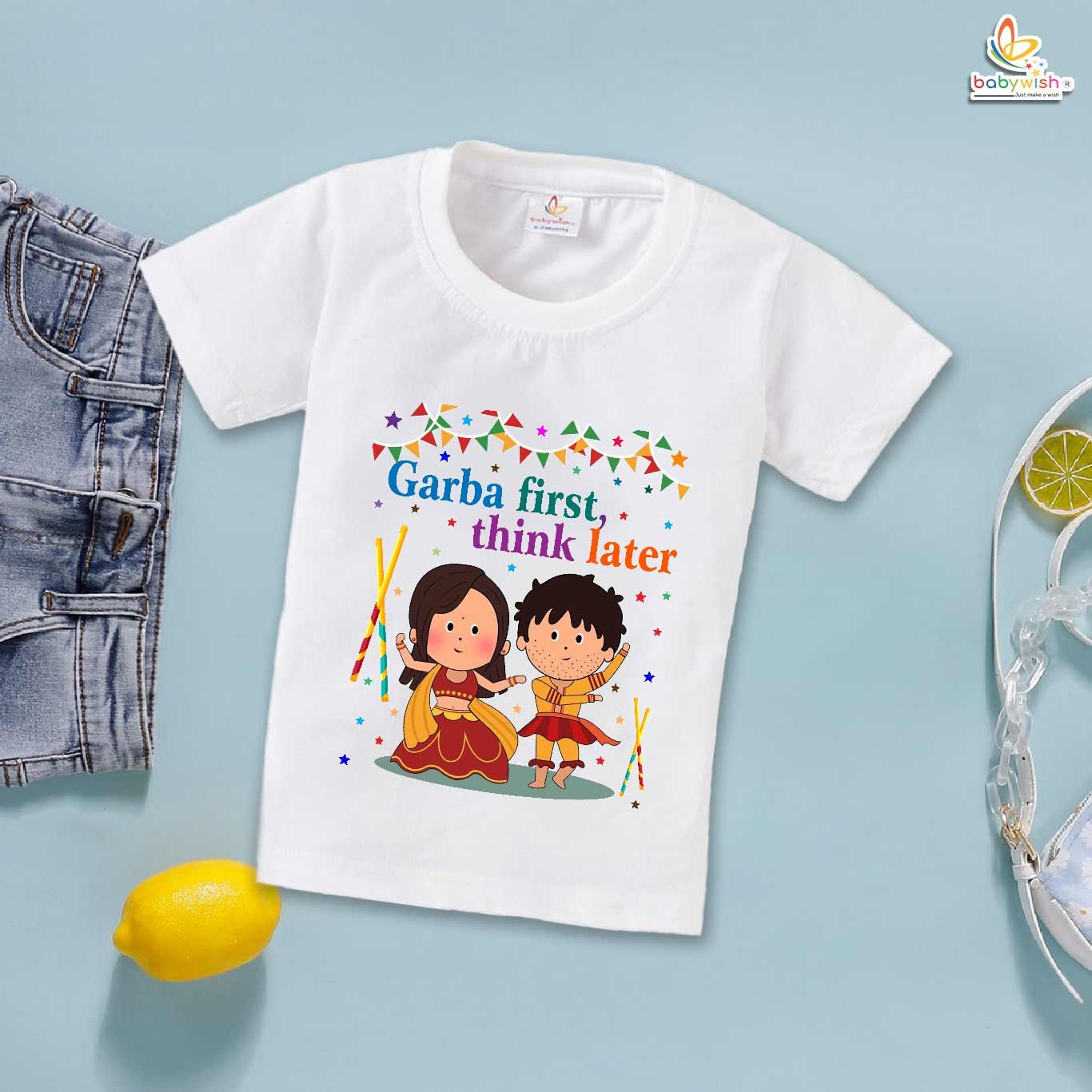 Babywish Baby Navratri T-shirt My First Dussehra Garba First Think Later