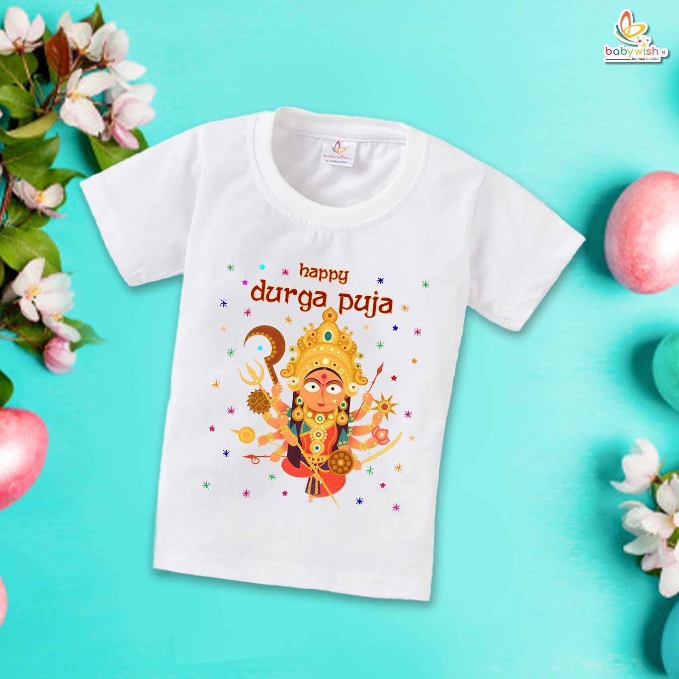 Baby Navratri T-Shirt for Boys and Girls – My First Dussehra Outfit – Happy Durga Puja Print – Babywish