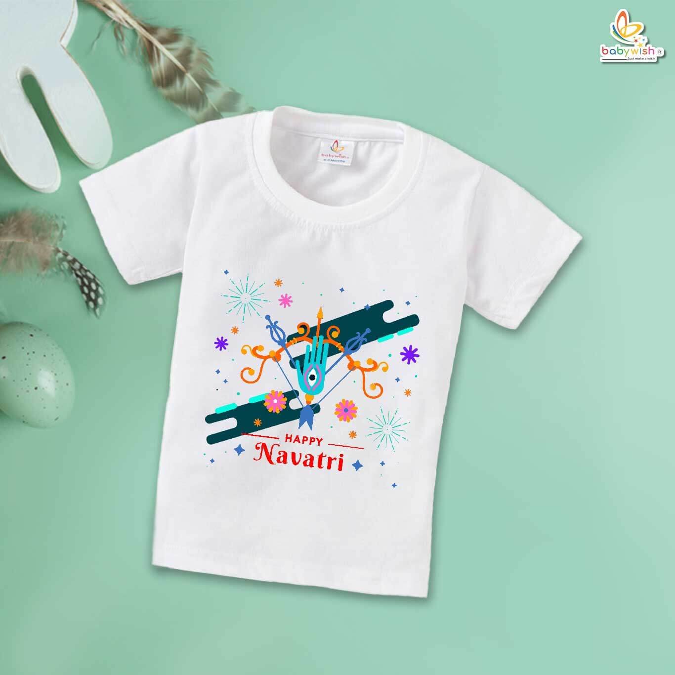 Baby Navratri T-Shirt for Boys and Girls – My First Dussehra Outfit – Celebrate Happy Navratri in Style – Babywish