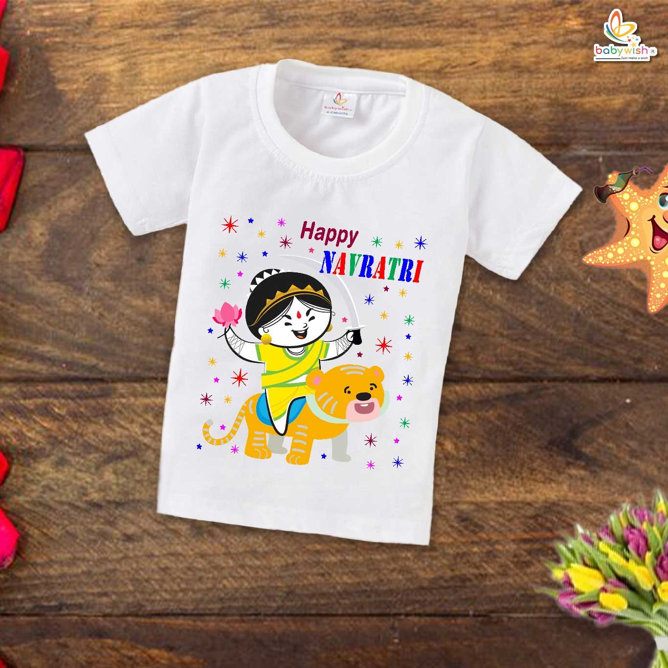 Baby Navratri T-shirt My First Dussehra Happy Navratri Toddler Festival Tee Kids Ethnic Celebration Outfit Gift for Boys & Girls Babywish