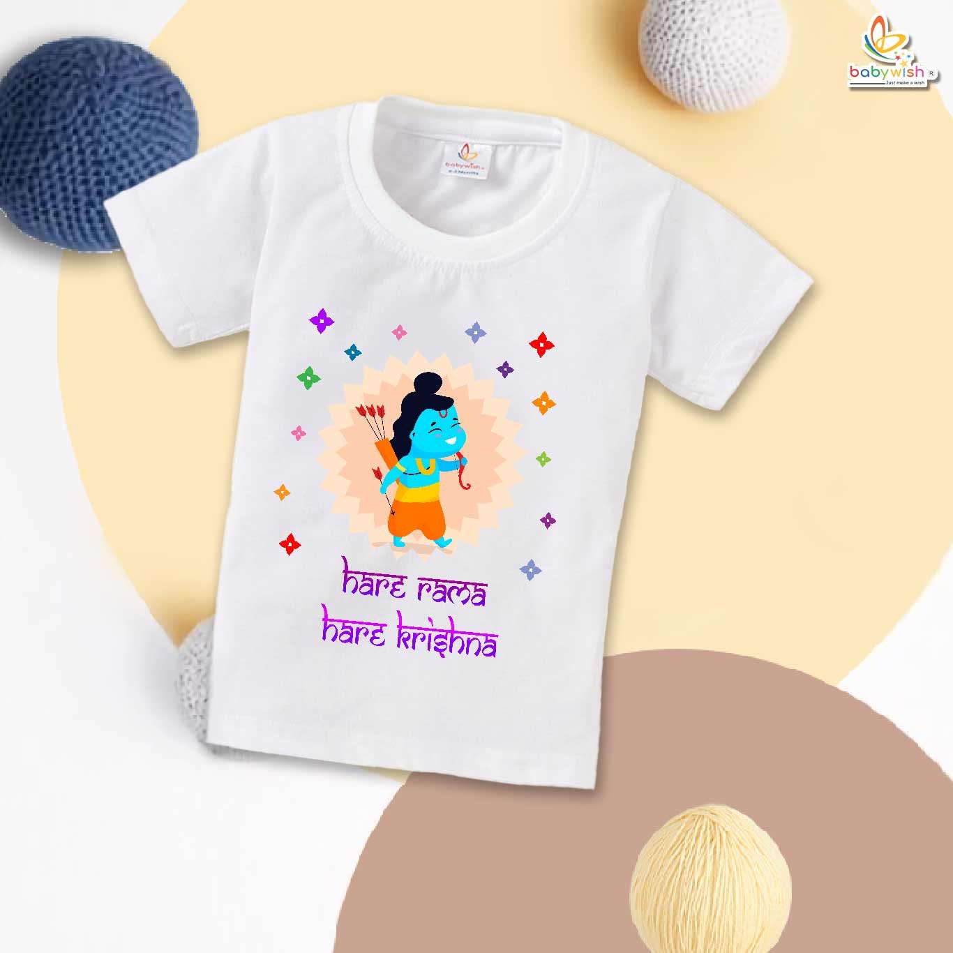 Babywish Baby Navratri T-shirt My First Dussehra Hare Rama Hare krishna