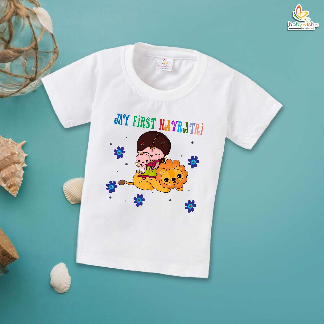 Baby Navratri T-shirt My First Dussehra Jai Mata Di Durga Pooja Toddler Festival Tee Kids Ethnic Celebration Outfit Gift for Boys & Girls Babywish