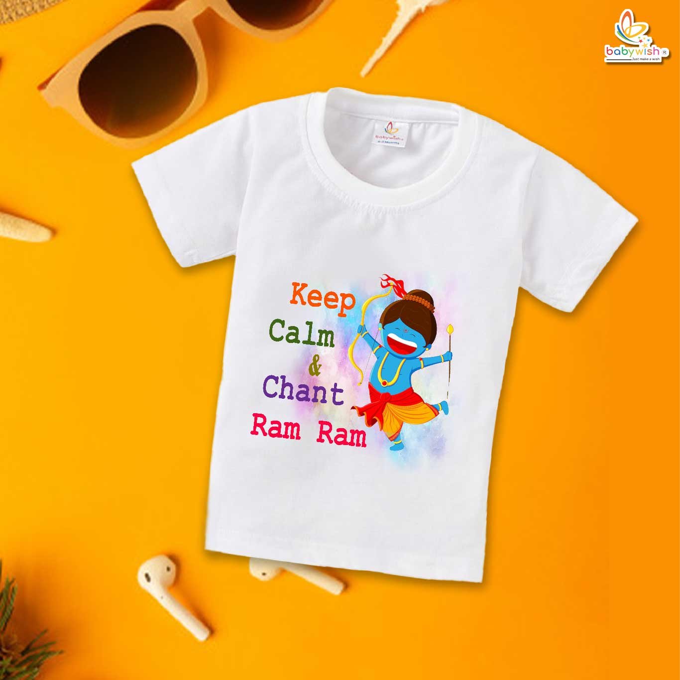 Babywish Baby Navratri T-shirt My First Dussehra Keep Calm And Chant Ram Ram