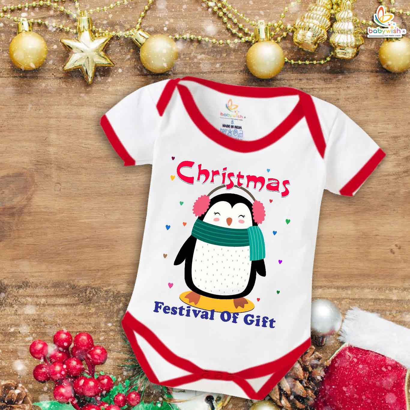 Babywish Christmas Romper Clothes for Babies, My First Merry Christmas Bodysuits, Christmas Day Celebration in Winter Newborn Outfit, Cute Holiday Onesies for Boys & Girls