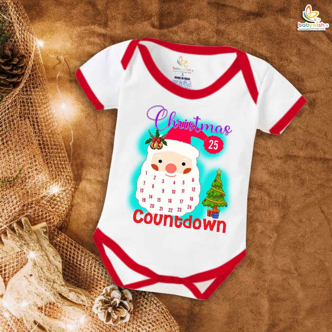 Babywish Christmas Romper Clothes for Babies, My First Merry Christmas Bodysuits, Christmas Day Countdown Newborn Outfit, Cute Holiday Onesies for Boys & Girls