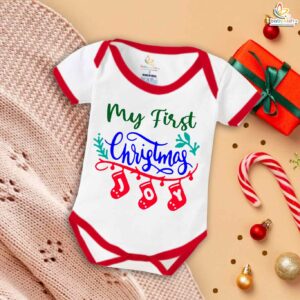 Babywish Christmas Romper Clothes for Babies, My First Merry Christmas Bodysuits, Christmas Joy Newborn Outfit, Cute Holiday Onesies for Boys & Girls