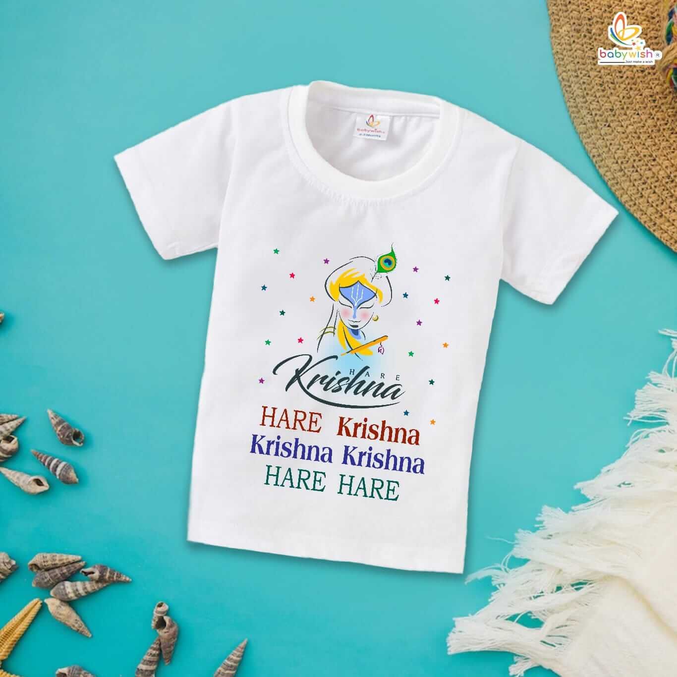 Cute Dahi Handi T-Shirt for Boys and Girls, Krishna Janmashtami Outfit, Soft Cotton Half Sleeve Topwear, Happy Krishna Janmashtami Celebration Tee Babywish