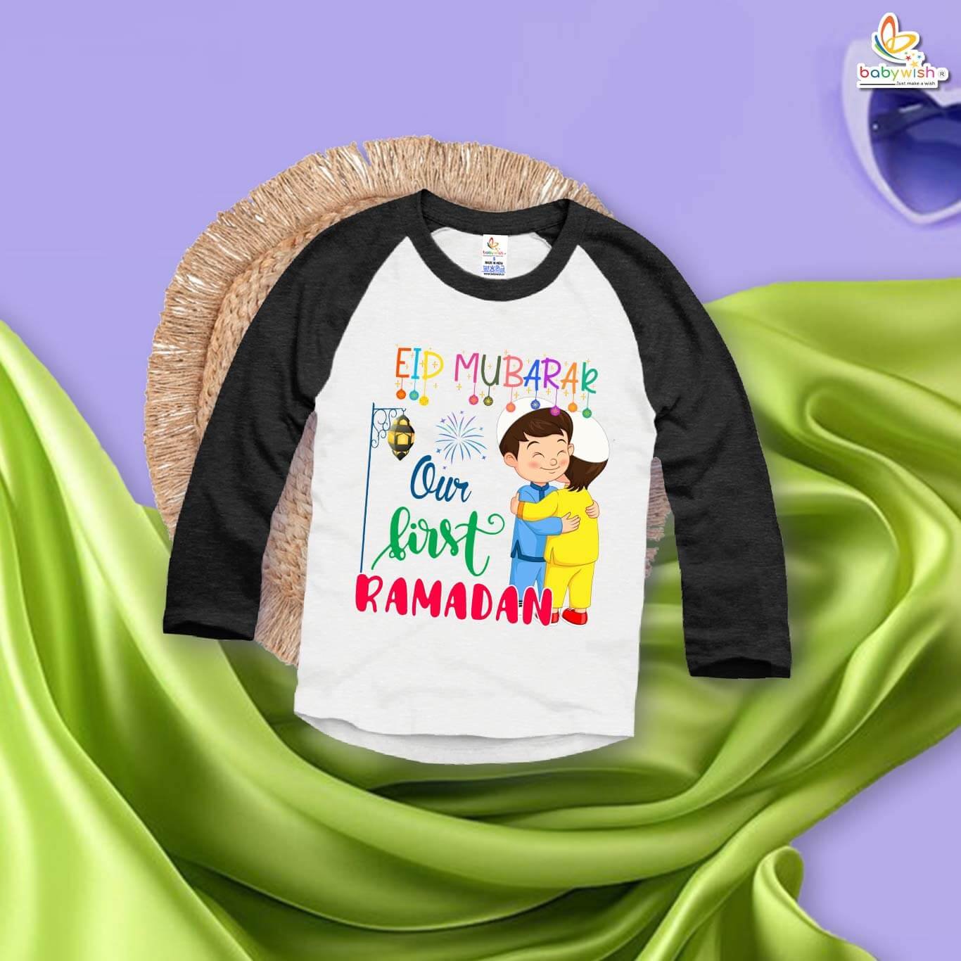 My First Eid Full Sleeve T-Shirt – “Our First Ramadan Mubarak” Print | Islamic Festival Shirt for Baby Boys & Girls | Cute Ramadan & Eid Outfit 2025 by Babywish