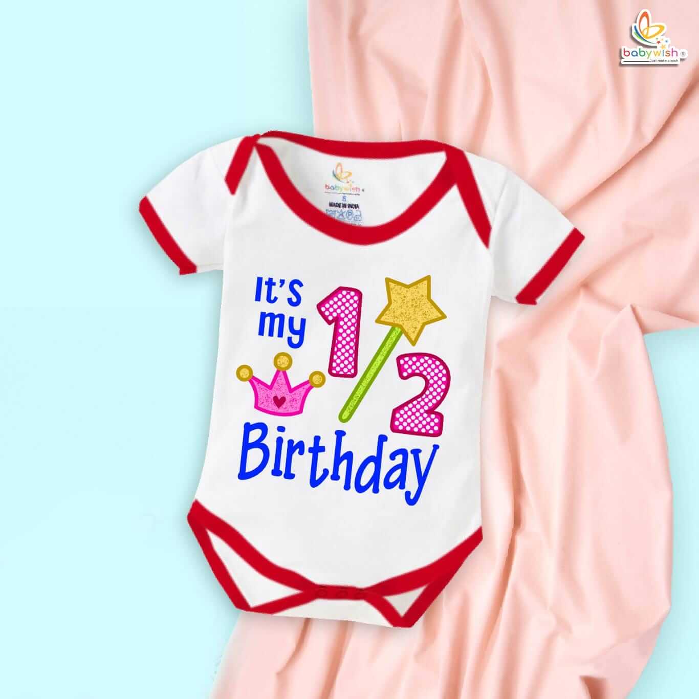 Babywish Half Birthday Romper Clothes My First Half Birthday Bodysuits It's My 1/2 Birthday