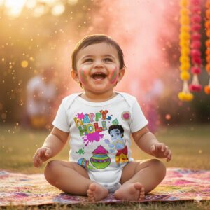 Colorful Holi Baby Romper