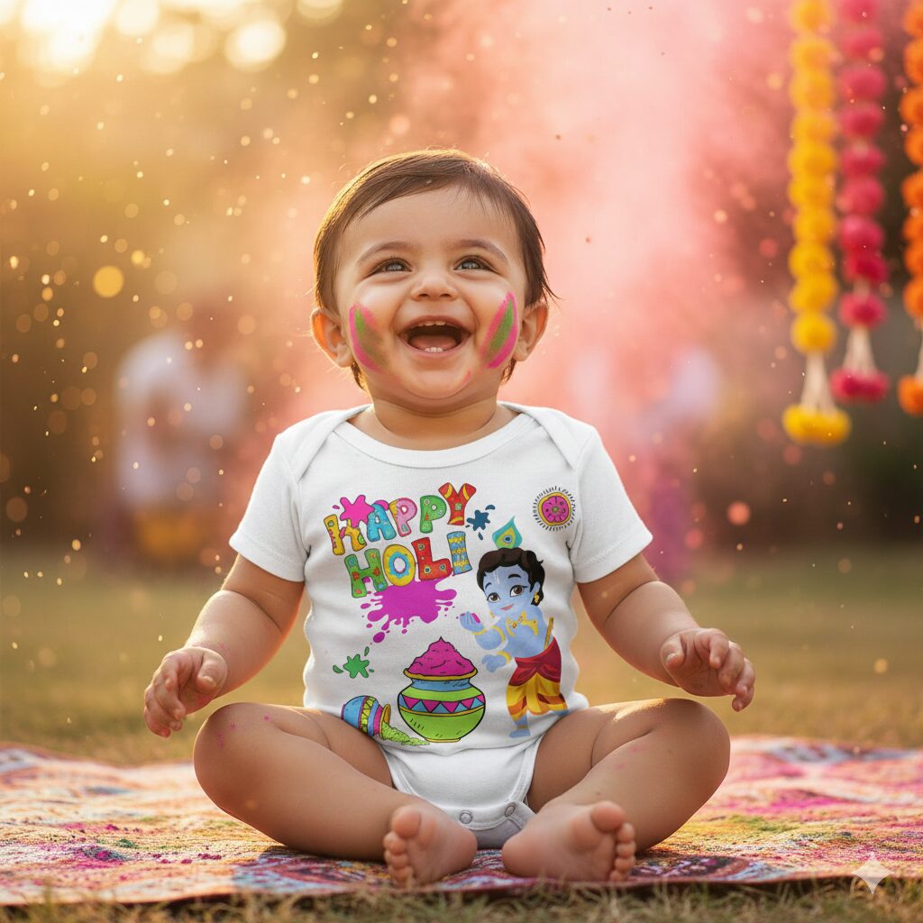 Colorful Holi Baby Romper