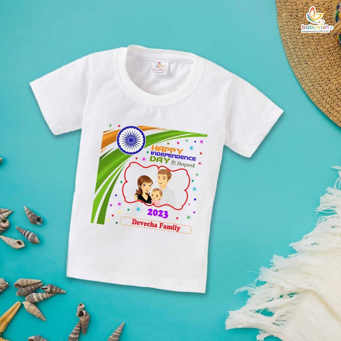 Babywish Independence Day T-Shirt for Boys and Girls 15th August T-Shirts HAPPY INDEPENDENCE DAY