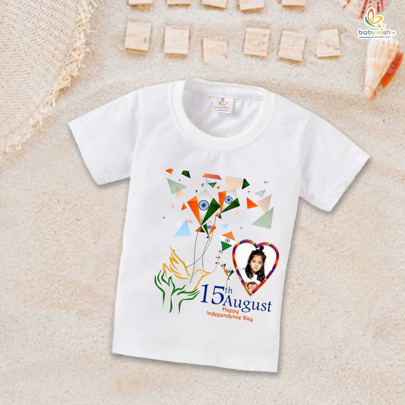 Independence Day T-Shirt for Boys and Girls – 15th August Half Sleeve Cotton Tee, Patriotic Party Topwear, Celebrate Freedom, Happy Independence Day – Babywish