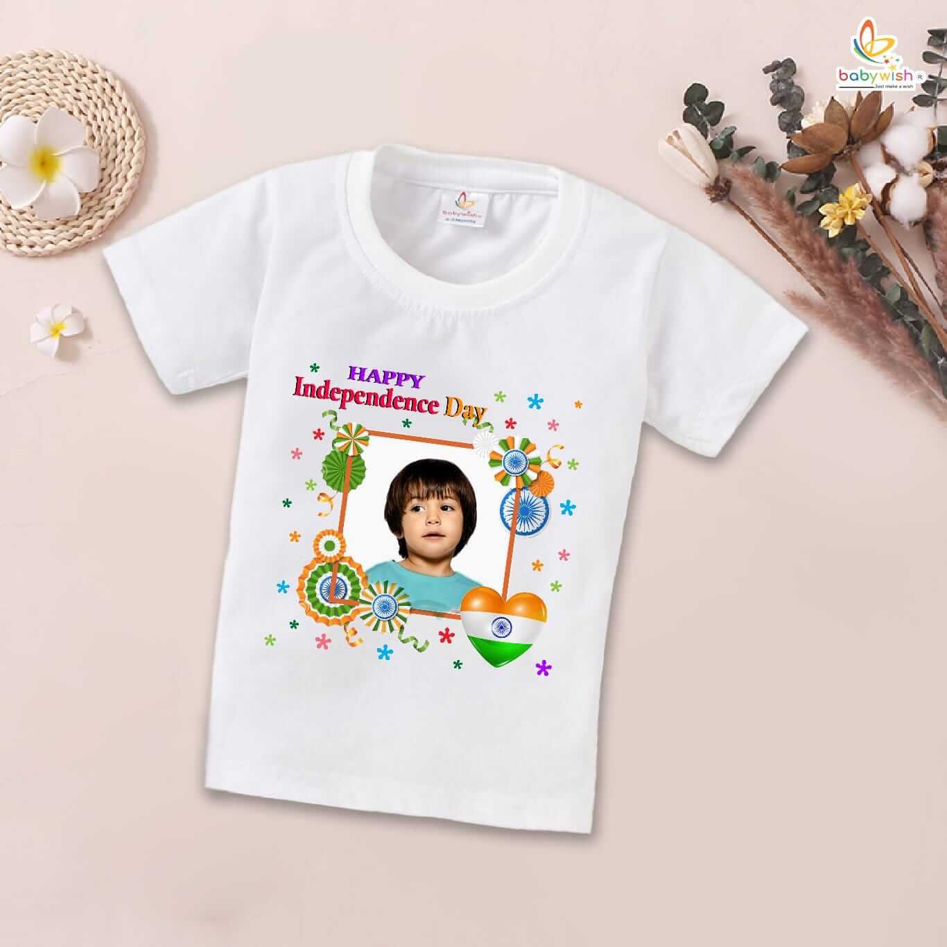 Independence Day T-Shirt for Boys and Girls – 15th August Cotton Half Sleeve Tee, Patriotic Party Topwear, Celebrate Freedom, Happy Independence Day – Babywish