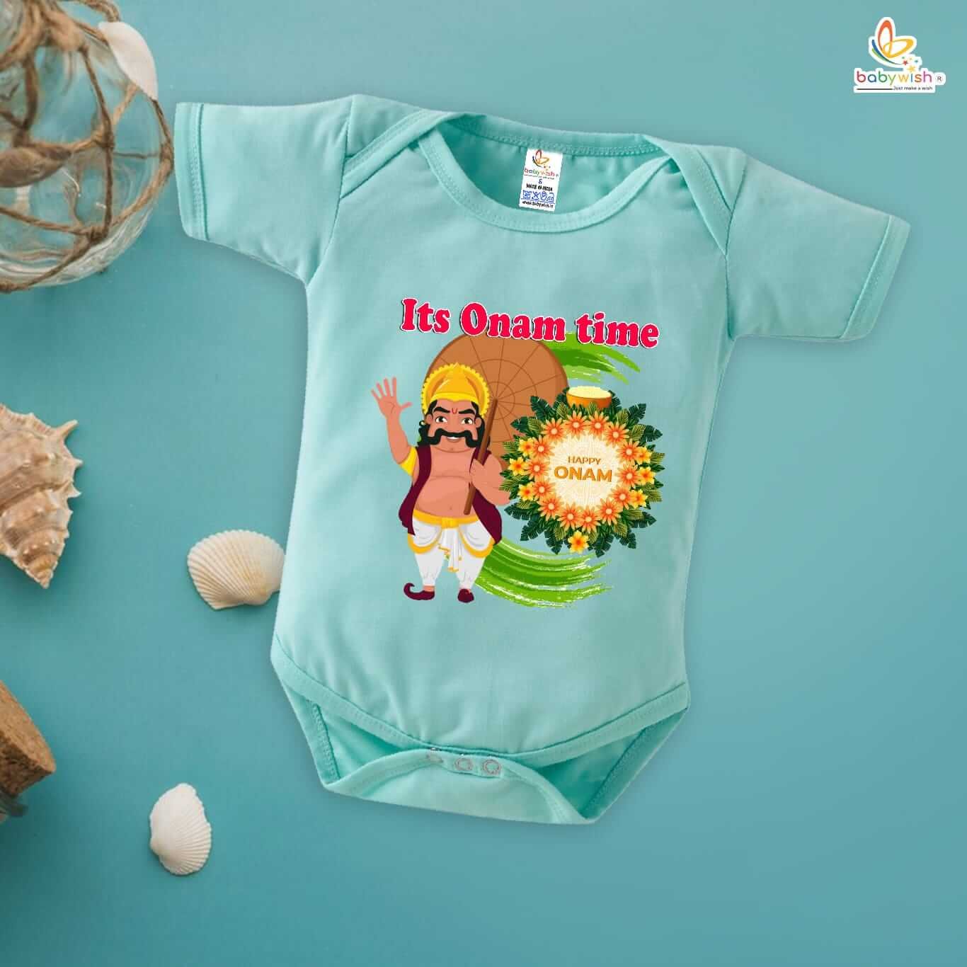 Onam Romper for Boys and Girls, Brother Sister Matching Outfit, Traditional Kerala Onam Festival Dress, Soft Cotton Half Sleeve Onesie for Kids Babywish - Image 5