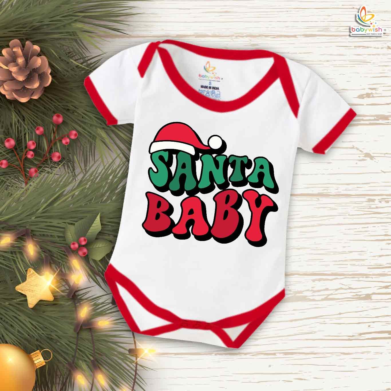 Babywish Christmas Romper Clothes for Babies, My First Merry Christmas Bodysuits, Santa Baby on Christmas Newborn Outfit, Cute Holiday Onesies for Boys & Girls